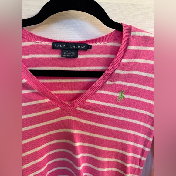 *NWOT* Ralph Lauren Striped V-Neck Sweater, Size Small - Picture 10 of 15